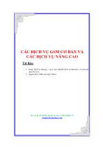 Các dịch vụ gsm cơ bản và các dịch vụ nâng cao