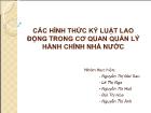 Các hình thức kỷ luật lao động trong cơ quan quản lý hành chính nhà nước