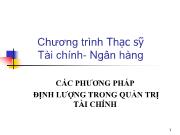 Các phương pháp định lượng trong quản trị tài chính