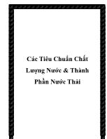 Các tiêu chuẩn chất lượng nước & thành phần nước thải