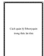 Cách quản lý Ethoxyquin trong thức ăn tôm