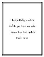 Chế tạo khối giao diện thiết bị gia dụng làm việc với mọi loại thiết bị điều khiển từ xa