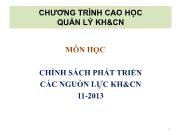 Chính sách phát triển các nguồn lực khoa học công nghệ