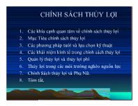 Chính sách thủy lợi