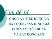 Chủ đề 14 Cho vay tiêu dùng và bất động sản định giá cho vay tiêu dùng và bất động sản