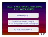 Chương 3: Môi trường hoạt động của doanh nghiệp (tiếp)