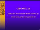 Chương II: Chính phủ với vai trò phân bổ nguồn lực nhằm nâng cao hiệu qủa kinh tế