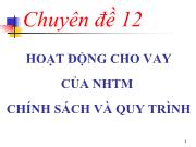 Chuyên đề 12 Hoạt động cho vay của ngân hàng thương mại chính sách và quy trình