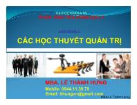 Chuyên đề 2: Các học thuyết quản trị