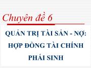 Chuyên đề 6 Quản trị tài sản -Nợ: hợp đồng tài chính phái sinh