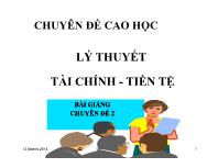 Chuyên đề Lý thuyết tài chính - Tiền tệ (tiếp theo)