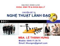 Chuyên đề Nghệ thuật lãnh đạo (tiếp)