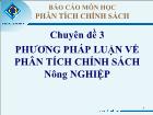 Chuyên đề Phương pháp luận về phân tích chính sách nông nghiệp