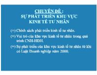 Chuyên đề Sự phát triển khu vực kinh tế tư nhân