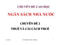 Chuyên đề Thuế và cải cách thuế