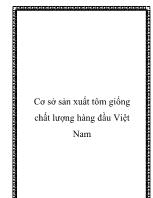 Cơ sở sản xuất tôm giống chất lượng hàng đầu Việt Nam