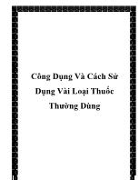 Công dụng và cách sử dụng vài loại thuốc thường dùng