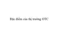 Đặc điểm của thị trường OTC