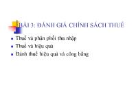 Đánh giá chính sách thuế