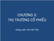 Đầu tư chứng khoán - Chương 3: Thị trường cổ phiếu