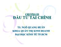 Đầu tư chứng khoán - Chương III: Đầu tư tài chính