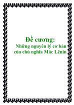 Đề cương: Những nguyên lý cơ bản của chủ nghĩa Mác Lênin