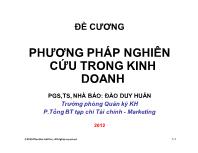 Đề cương phương pháp nghiên cứu trong kinh doanh