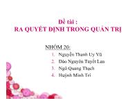 Đề tài : Ra quyết định trong quản trị