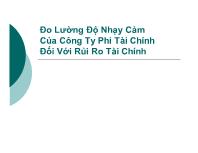 Đo lường độ nhạy cảm của công ty phi tài chính đối với rủi ro tài chính