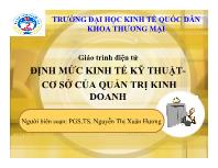 Giáo trình điện tử định mức kinh tế kỹ thuật-Cơ sở của quản trị kinh doanh