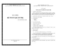 Giáo trình Kế toán quản trị