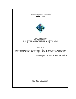 Giáo trình luật hành chính Việt Nam - Phần II: Phương cách quản lý nhà nước