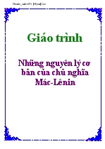 Giáo trình Những nguyên lý cơ bản của chủ nghĩa Mác - Lênin