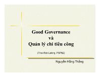 Good governance và quản lý chi tiêu công