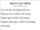 Hậu quả của các vấn đề môi trường