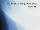 Hội thảo kỹ năng quản lý & lãnh đạo