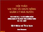 Hội thảo vai trò và chức năng quản lý nhà nước