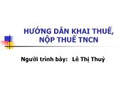 Hướng dẫn khai thuế, nộp thuế thu nhập cá nhân