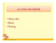 Kế toán giá thành