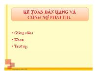 Kế toán hàng hóa và công nợ phải thu