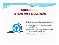 Kế toán kiểm toán - Chương 10: Chuẩn mực kiểm toán