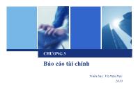 Kế toán kiểm toán - Chương 3: Báo cáo tài chính