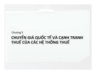 Kế toán kiểm toán - Chương 3: Chuyển giá quốc tế và cạnh tranh thuế của các hệ thống thuế