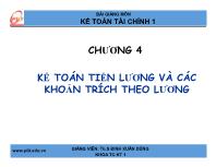 Kế toán kiểm toán - Chương 4: Kế toán tiền lương và các khoản trích theo lương