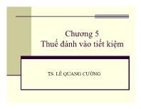 Kế toán kiểm toán - Chương 5: Thuế đánh vào tiết kiệm