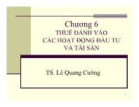 Kế toán kiểm toán - Chương 6: Thuế đánh vào các hoạt động đầu tư và tài sản