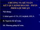 Kế toán kiểm toán - Chương VI: Kế toán kết quả kinh doanh – Phân phối lợi nhuận