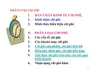 Kế toán kiểm toán - Phân loại chi phí