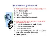 Kế toán kiểm toán - Phân tích mối quan hệ C - V - P