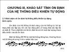 Khảo sát tính ổn định của hệ thống điều khiển tự động